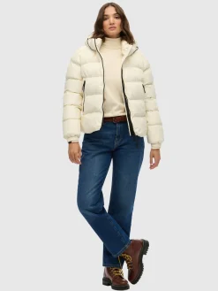 Hooded sports puffer jacket