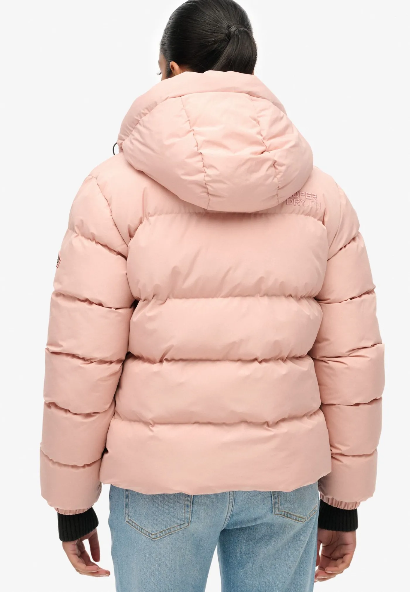 Hooded sports puffer jacket