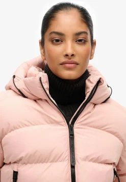 Hooded sports puffer jacket