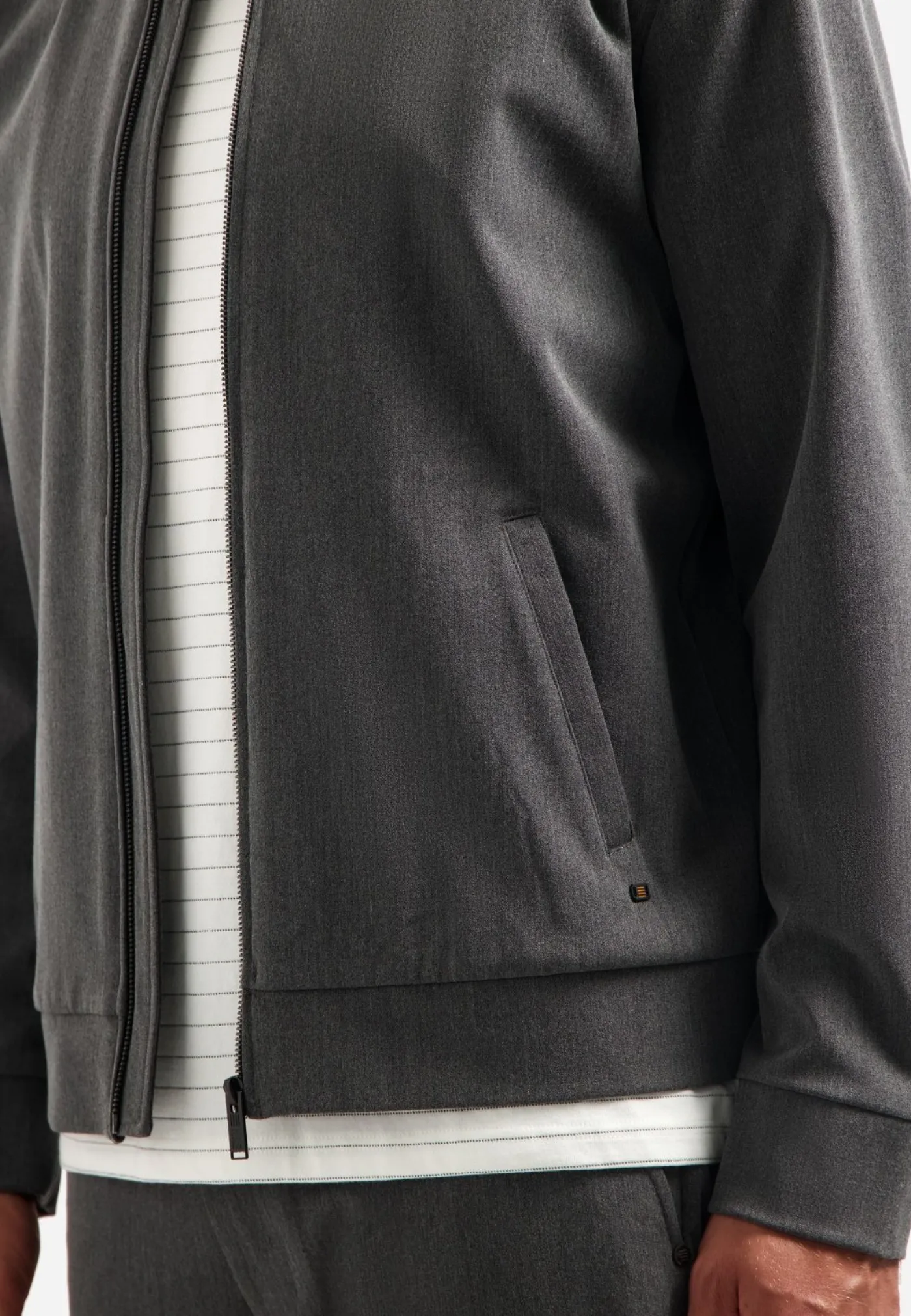 Jacket Shirt Bomber Melange Hybrid