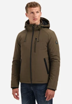 Jacket Short Fit Hooded Softshell Stretch