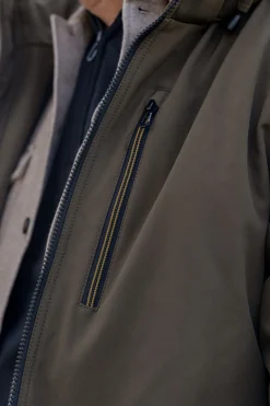 Jacket Short Fit Hooded Softshell Stretch