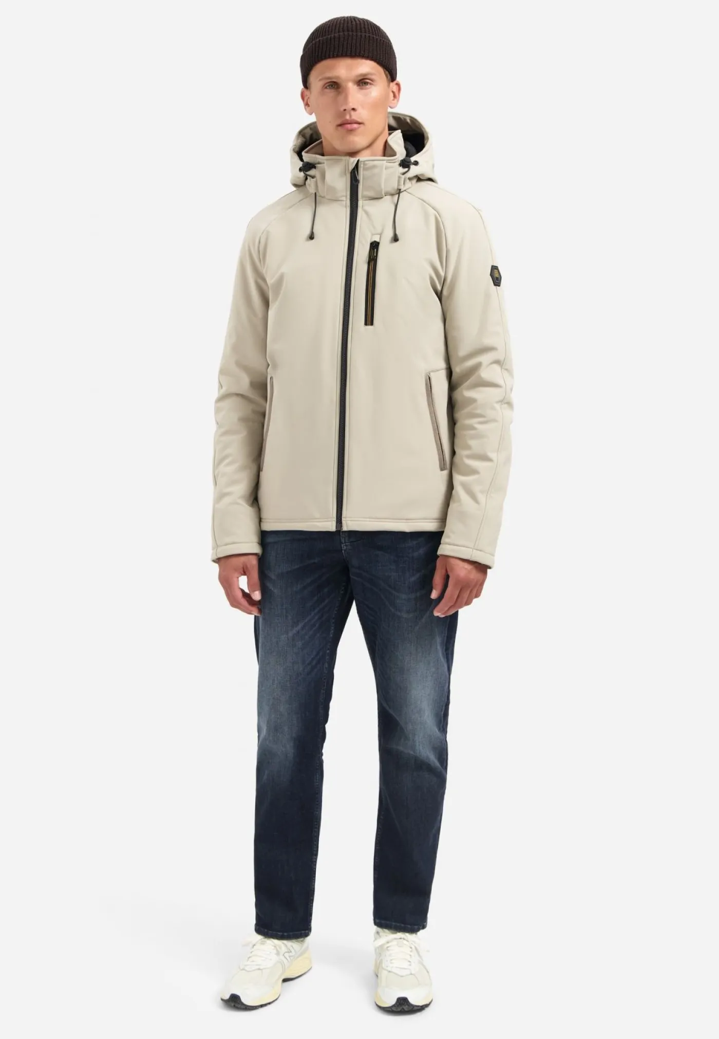 Jacket Short Fit Hooded Softshell Stretch