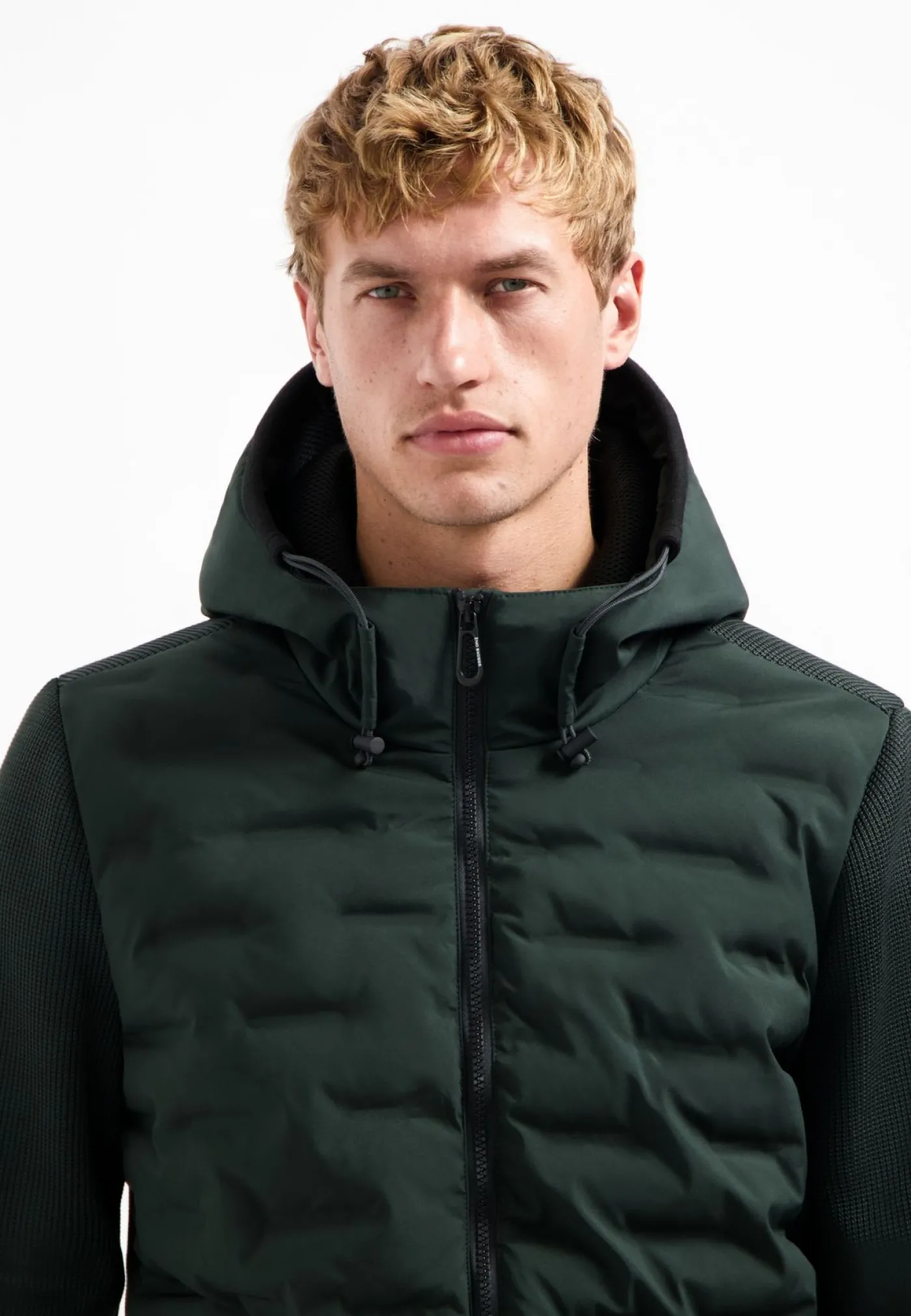 Jacket Short Fit Sealed Hooded Knitted Mix