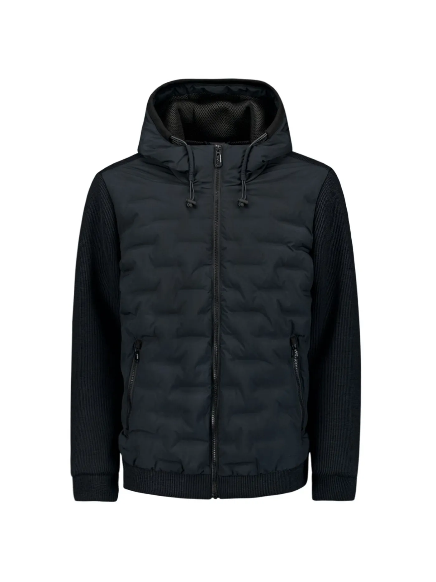 Jacket Short Fit Sealed Hooded Knitted Mix