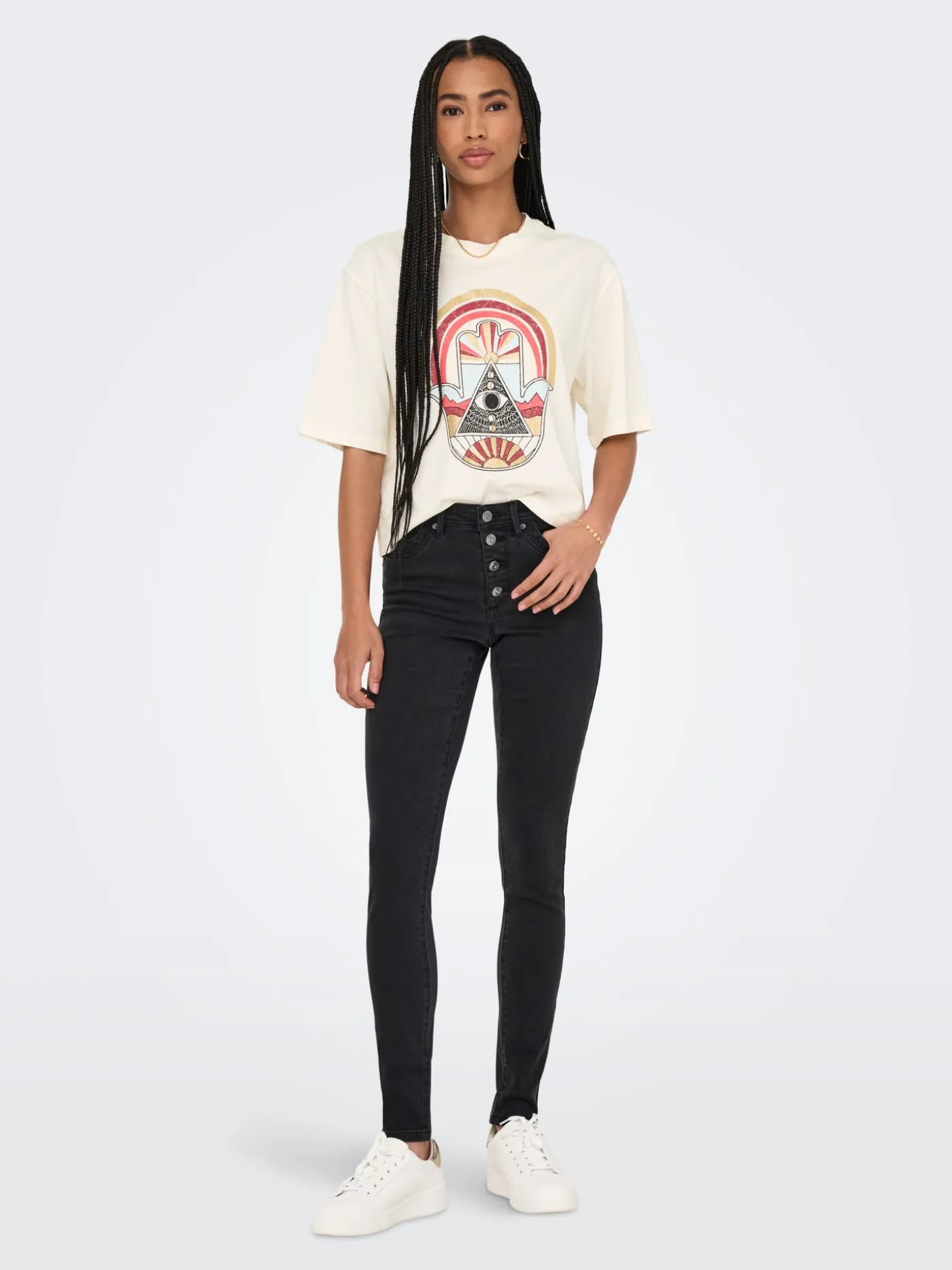 JDYCARLA S/S WASHED PRINT TOP JRS