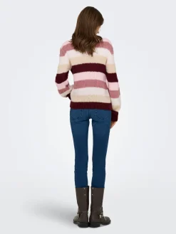 JDYDINEA L/S O-NECK STRIPE PULLOVER