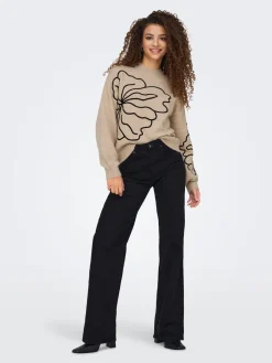 JDYJELLA L/S FLOWER PULLOVER KNT NO