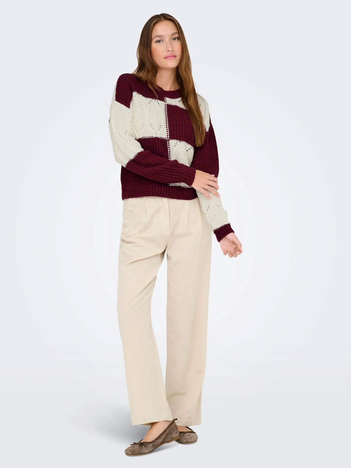 JDYJUSTY L/S MIX STRUC PULLOVER KNT