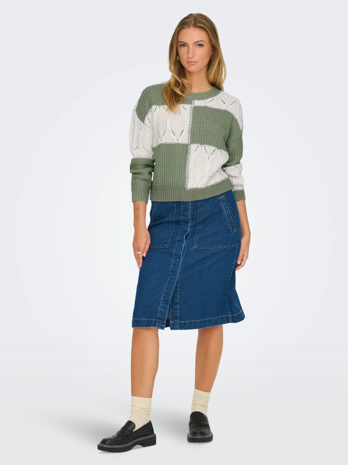 JDYJUSTY L/S MIX STRUC PULLOVER KNT