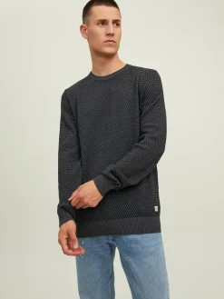 JJEATLAS KNIT CREW NECK NOOS - Dark Grey Melange
