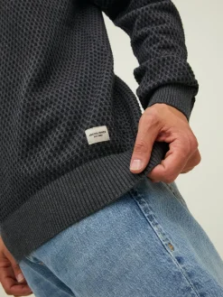 JJEATLAS KNIT CREW NECK NOOS - Dark Grey Melange