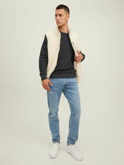 JJEATLAS KNIT CREW NECK NOOS - Dark Grey Melange