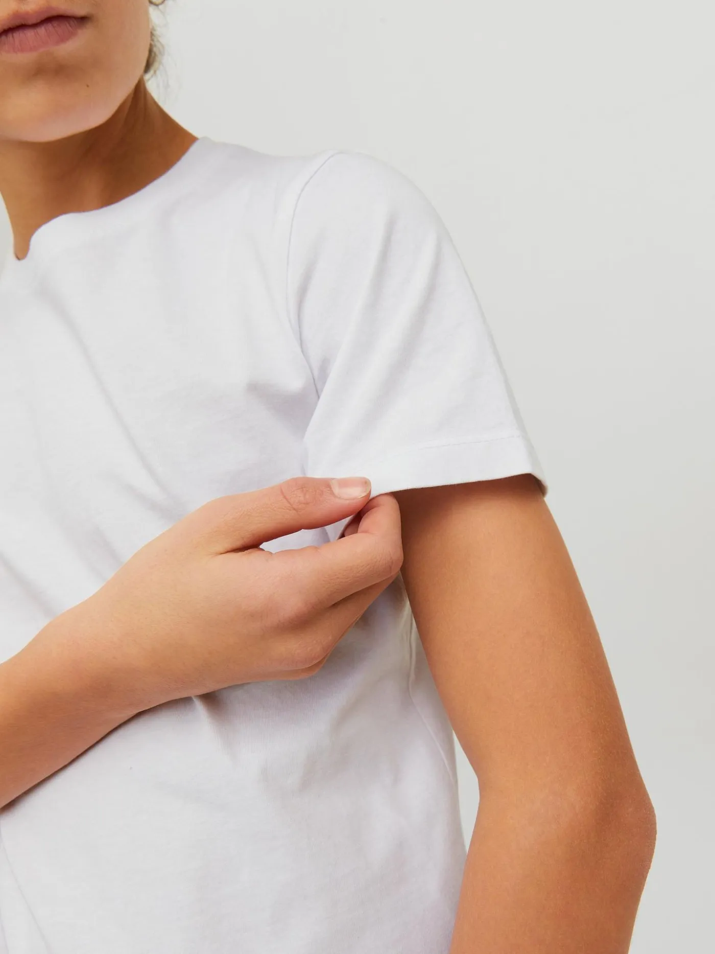 JJEORGANIC BASIC TEE SS O-NECK NOOS - White