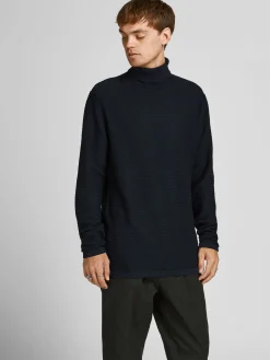 JJWIND KNIT ROLL NECK - Navy Blazer