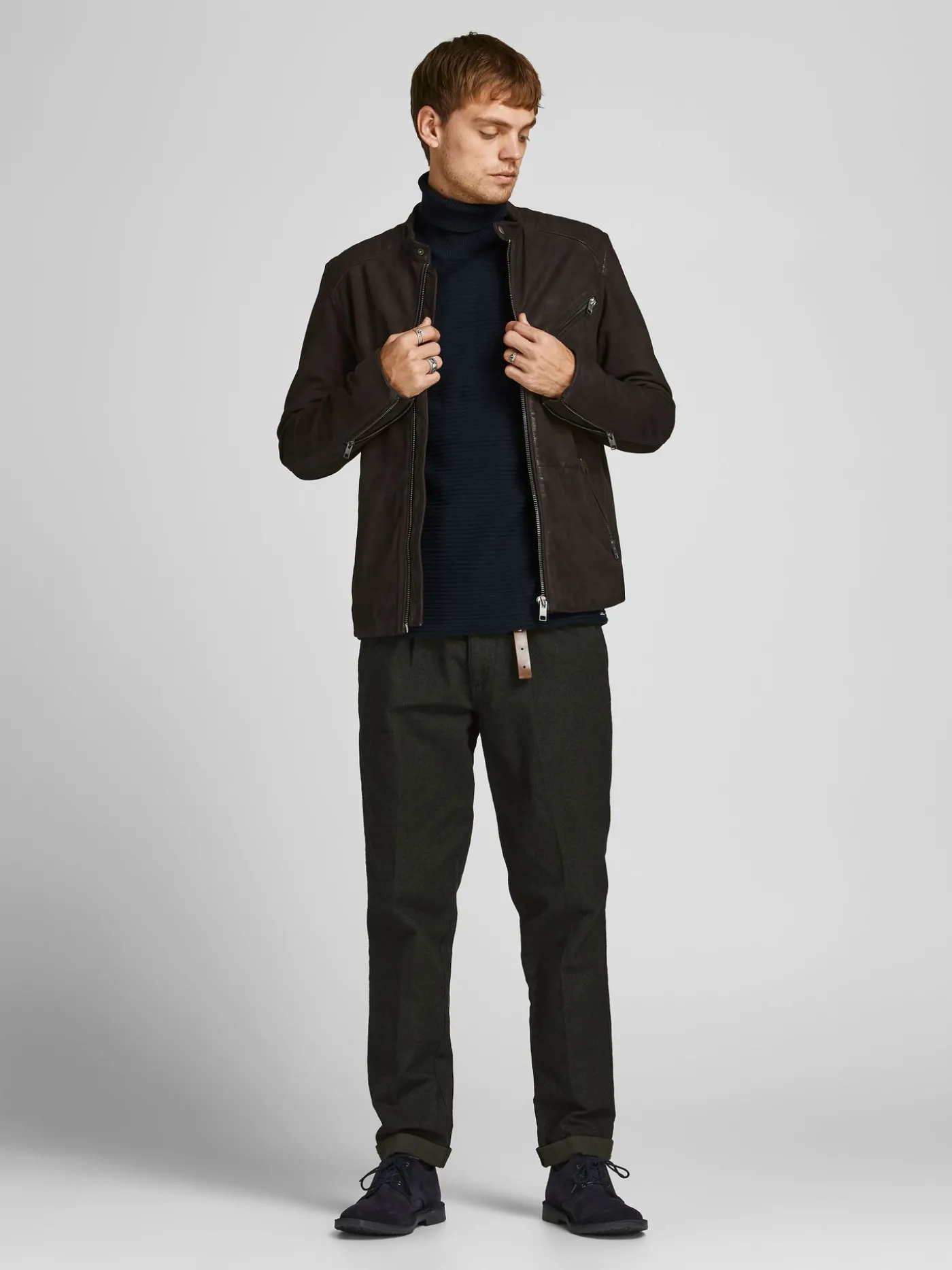 JJWIND KNIT ROLL NECK - Navy Blazer