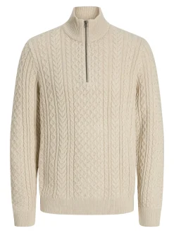 JPRBLUSEAN KNIT CABLE HALF ZIP SN