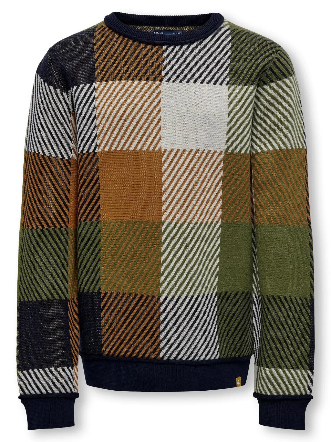 KOBSAGE L/S CHECK CREW NECK KNT