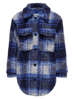 KOGCAMILLA TEDDY SHACKET AOP CP OTW - Blue Denim/W