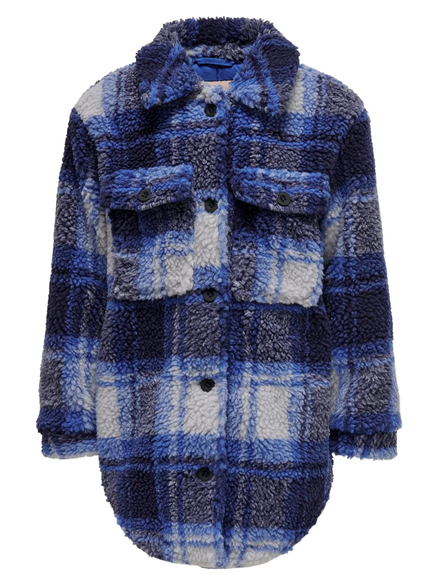 KOGCAMILLA TEDDY SHACKET AOP CP OTW - Blue Denim/W