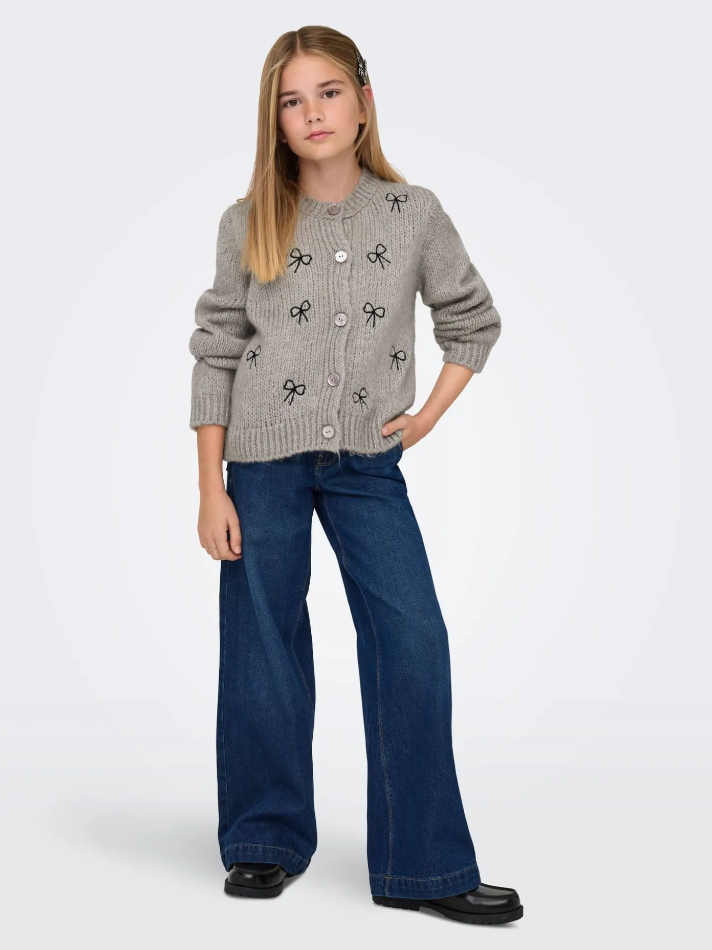 KOGCODY L/S O-NECK BOW CARDIGAN KNT