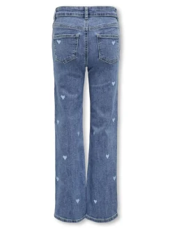 KOGJUICY WIDE LEG HEART EMB JEANS N