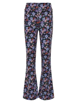 KONPAIGE FLARED PANT AOP PNT - Black/COSMIC FLOWER