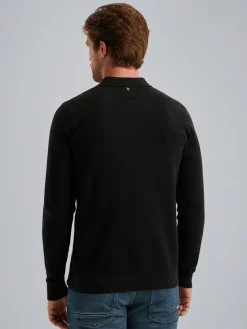 Long sleeve polo structure knit