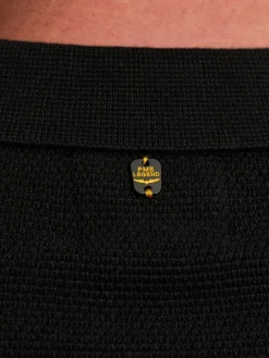 Long sleeve polo structure knit