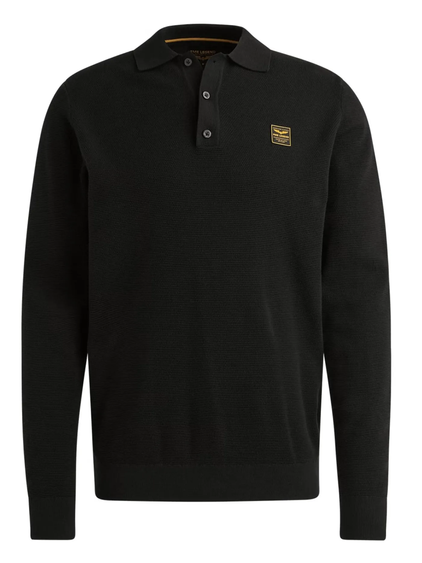 Long sleeve polo structure knit