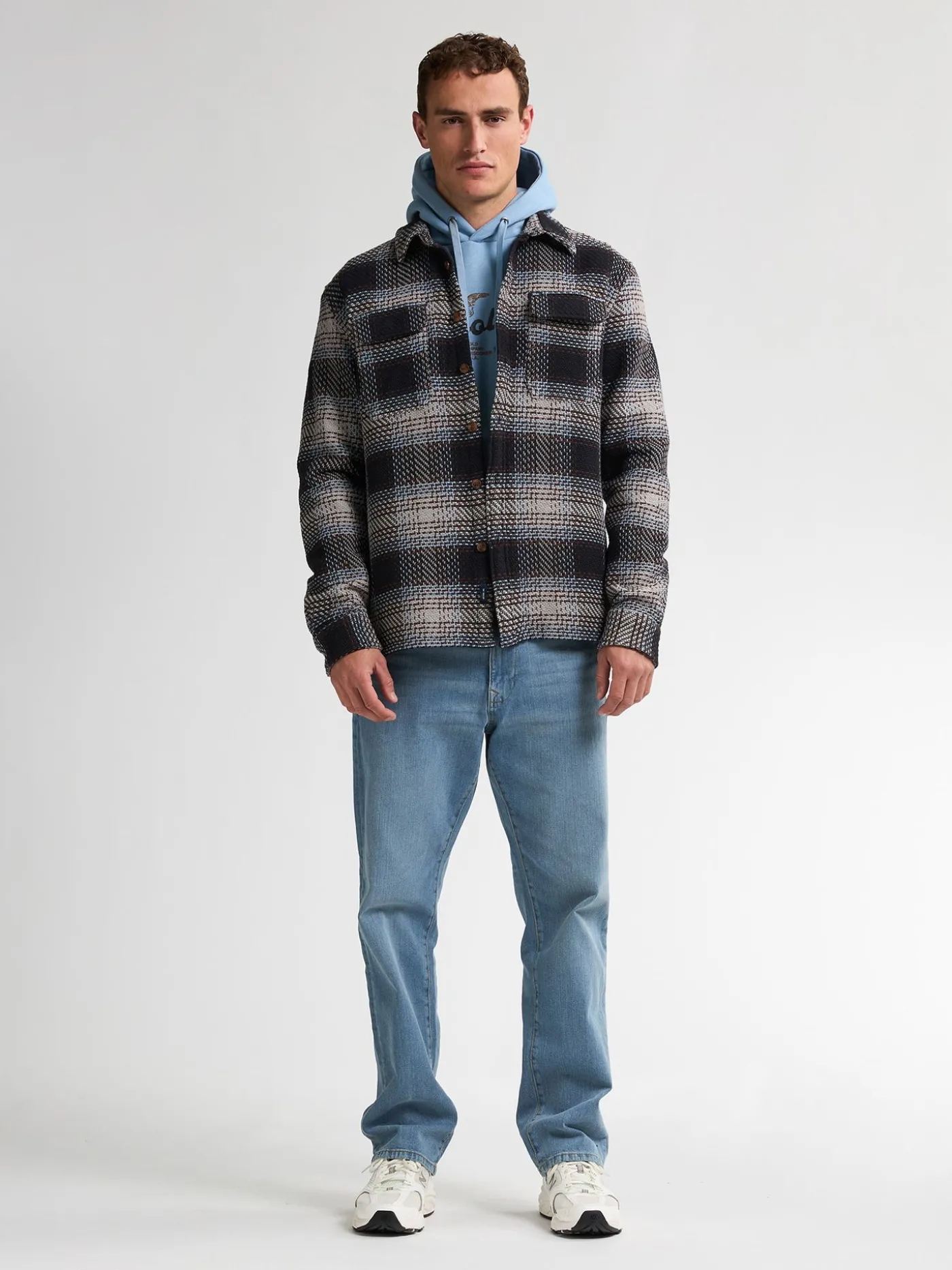 Men Shirt Long Sleeve Check