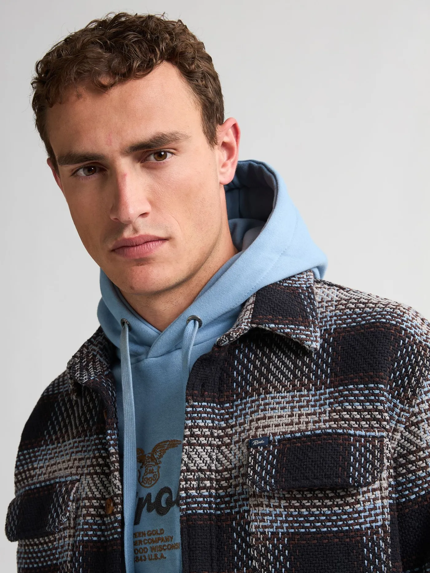 Men Shirt Long Sleeve Check