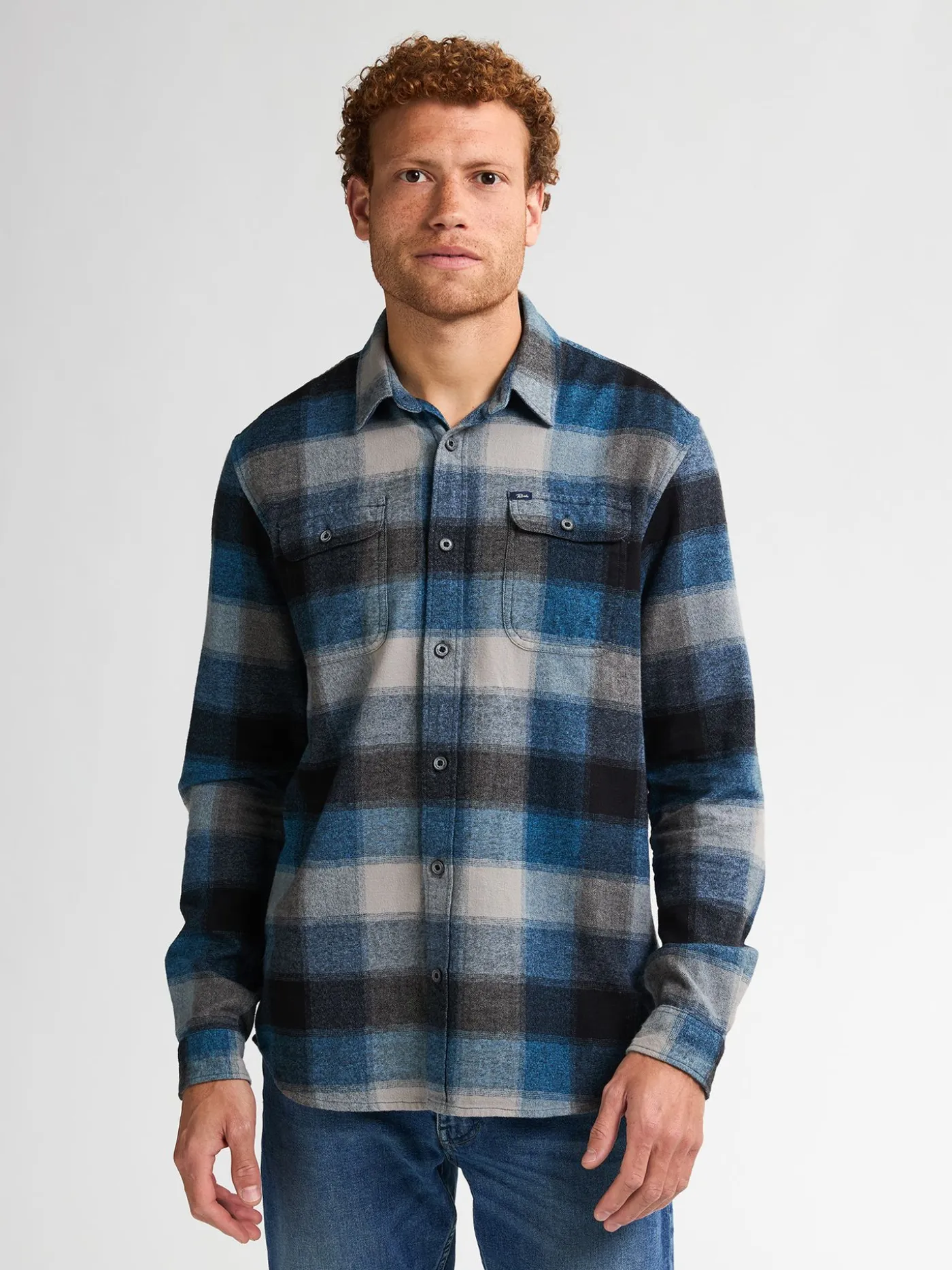 Men Shirt Long Sleeve Check