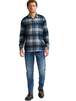 Men Shirt Long Sleeve Check