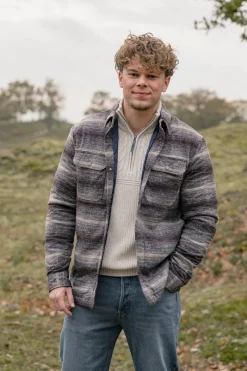 Men Shirt Long Sleeve Check