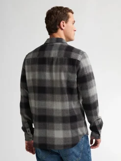 Men Shirt Long Sleeve Check