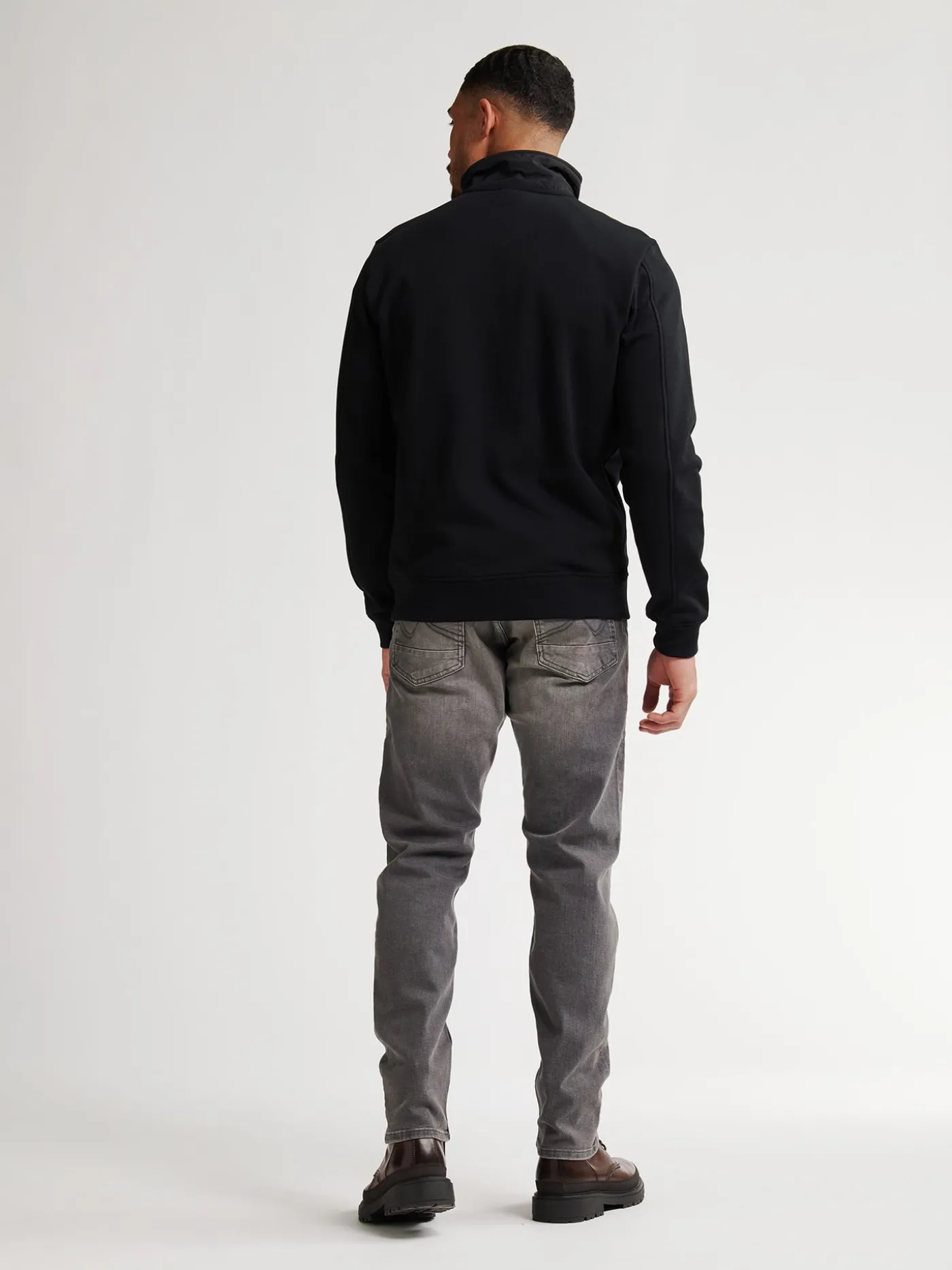 Men Sweater Collar Zip