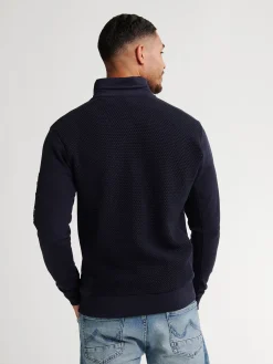 Men Sweater Collar Zip