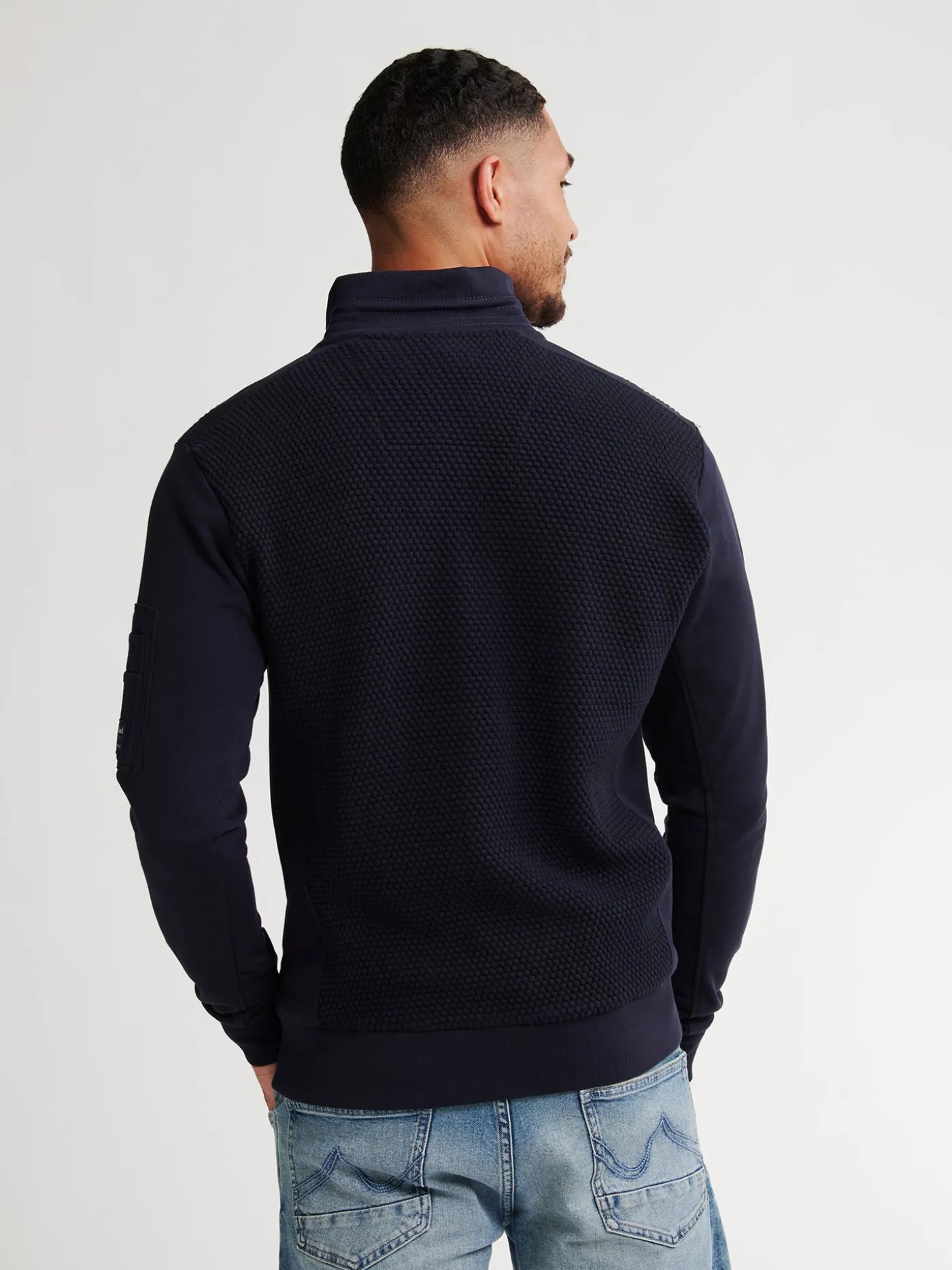 Men Sweater Collar Zip
