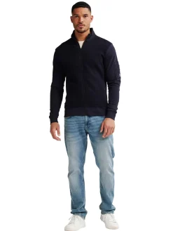 Men Sweater Collar Zip