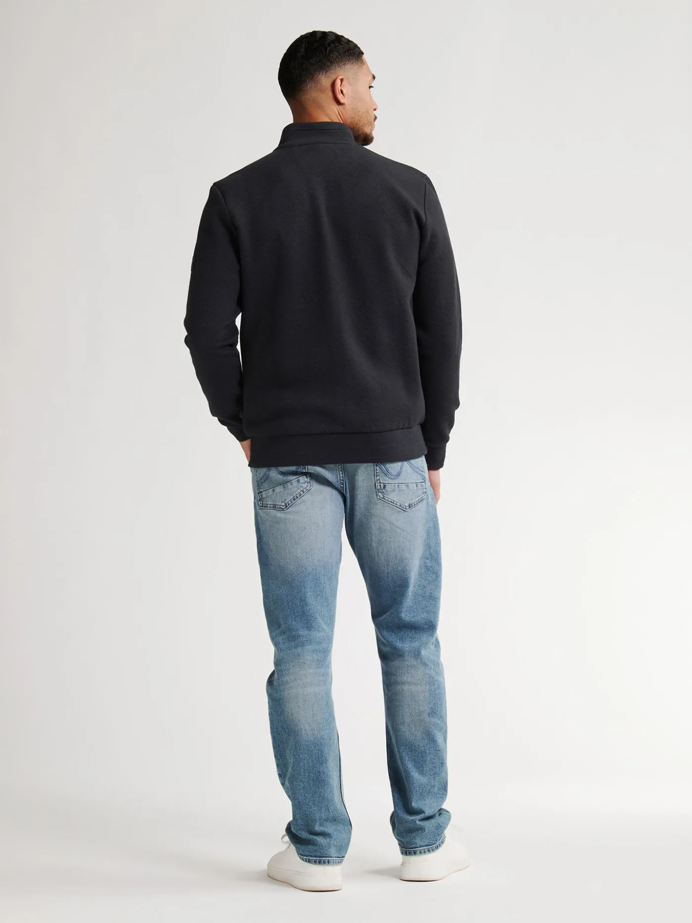Men Sweater Collar Zip