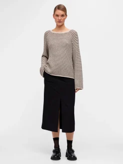 OBJESTER L/S KNIT PATTERN TOP NOOS