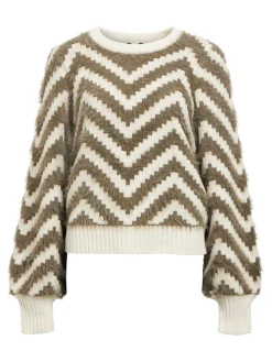 OBJHOLLOW L/S RE KNIT PULLOVER NOOS