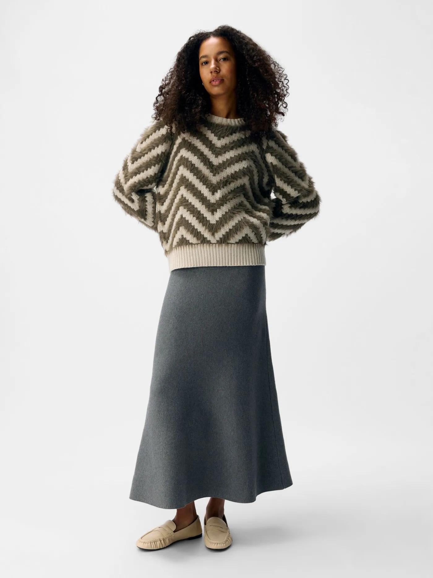 OBJHOLLOW L/S RE KNIT PULLOVER NOOS