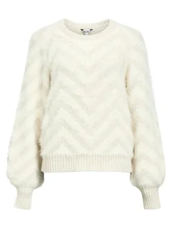 OBJHOLLOW L/S RE KNIT PULLOVER NOOS