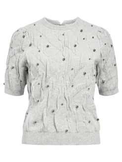 OBJPENNY KNIT RE S/S PULLOVER CC3