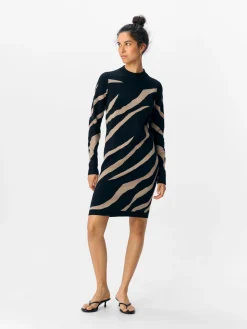 OBJRAY L/S  KNIT DRESS AOP NOOS
