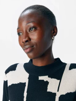 OBJRAY L/S  KNIT DRESS AOP NOOS