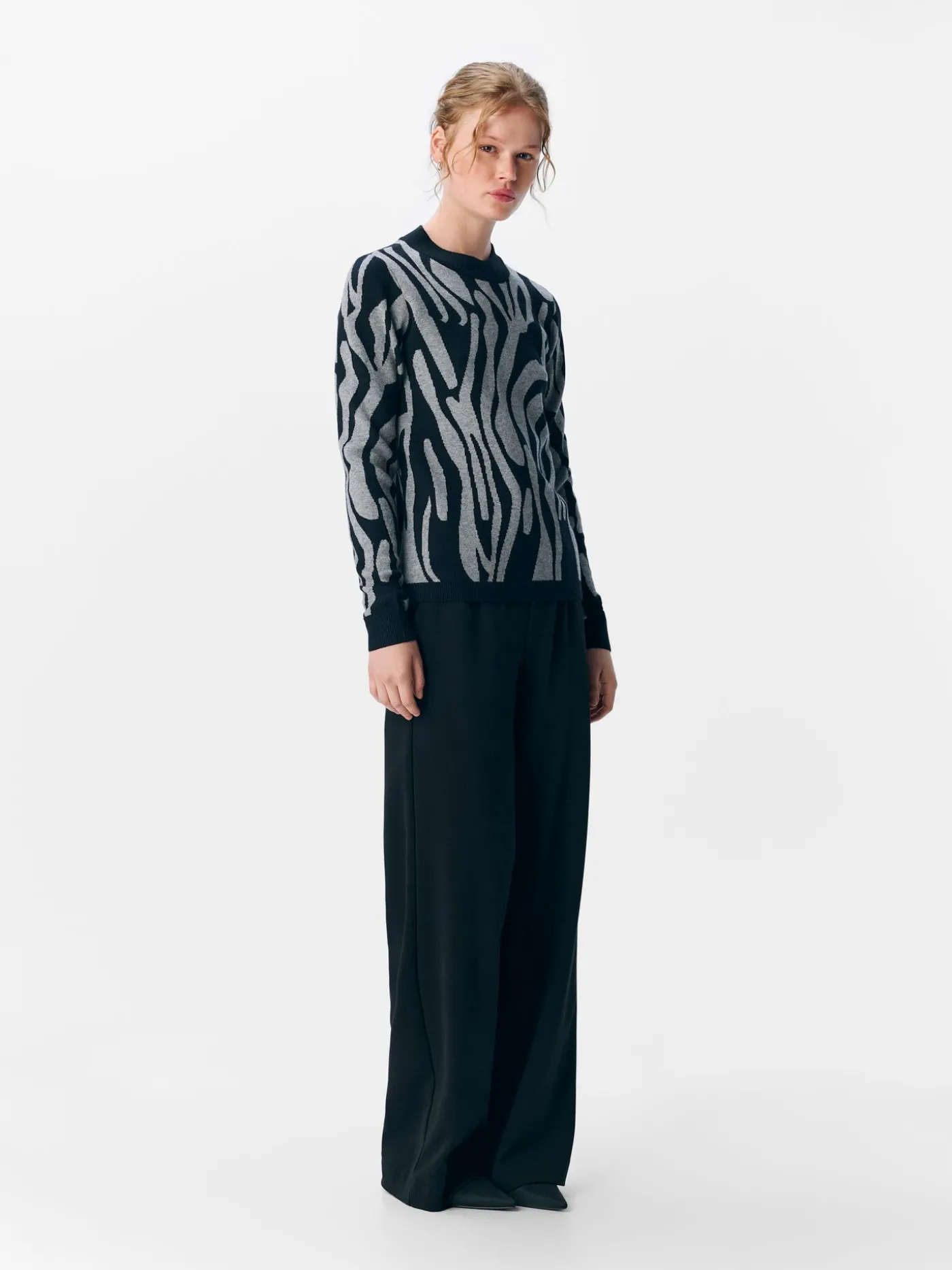 OBJRAY L/S KNIT PULLOVER AOP NOOS