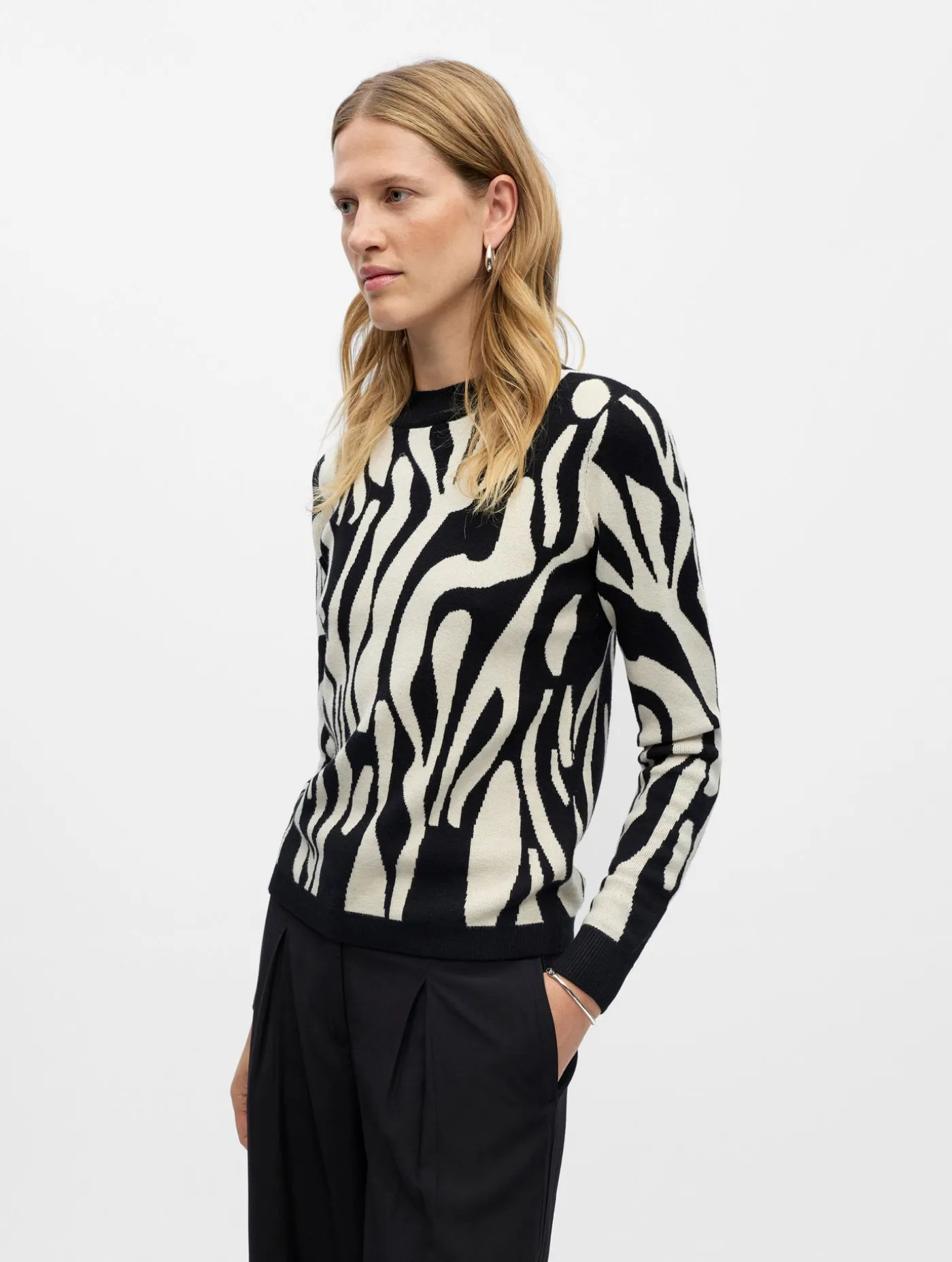 OBJRAY L/S KNIT PULLOVER AOP NOOS